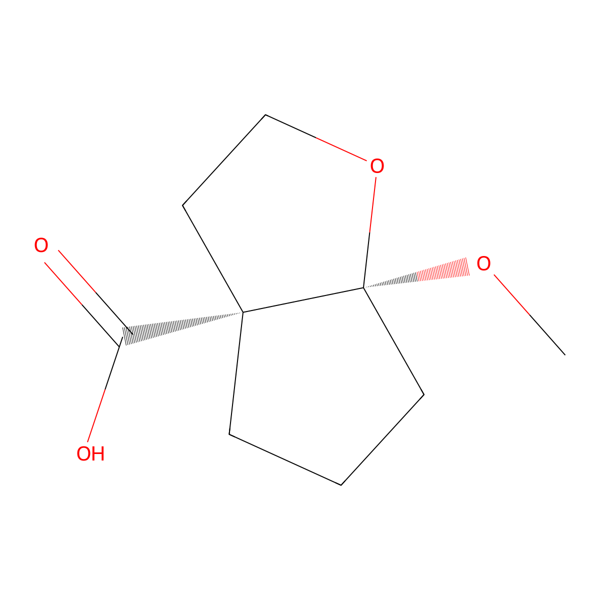 (3aR,6aS)-6a-methoxy-hexahydro-2H-cyclopenta[b]furan-3a-carboxylic acid molecular structure, CAS 2095396-30-6
