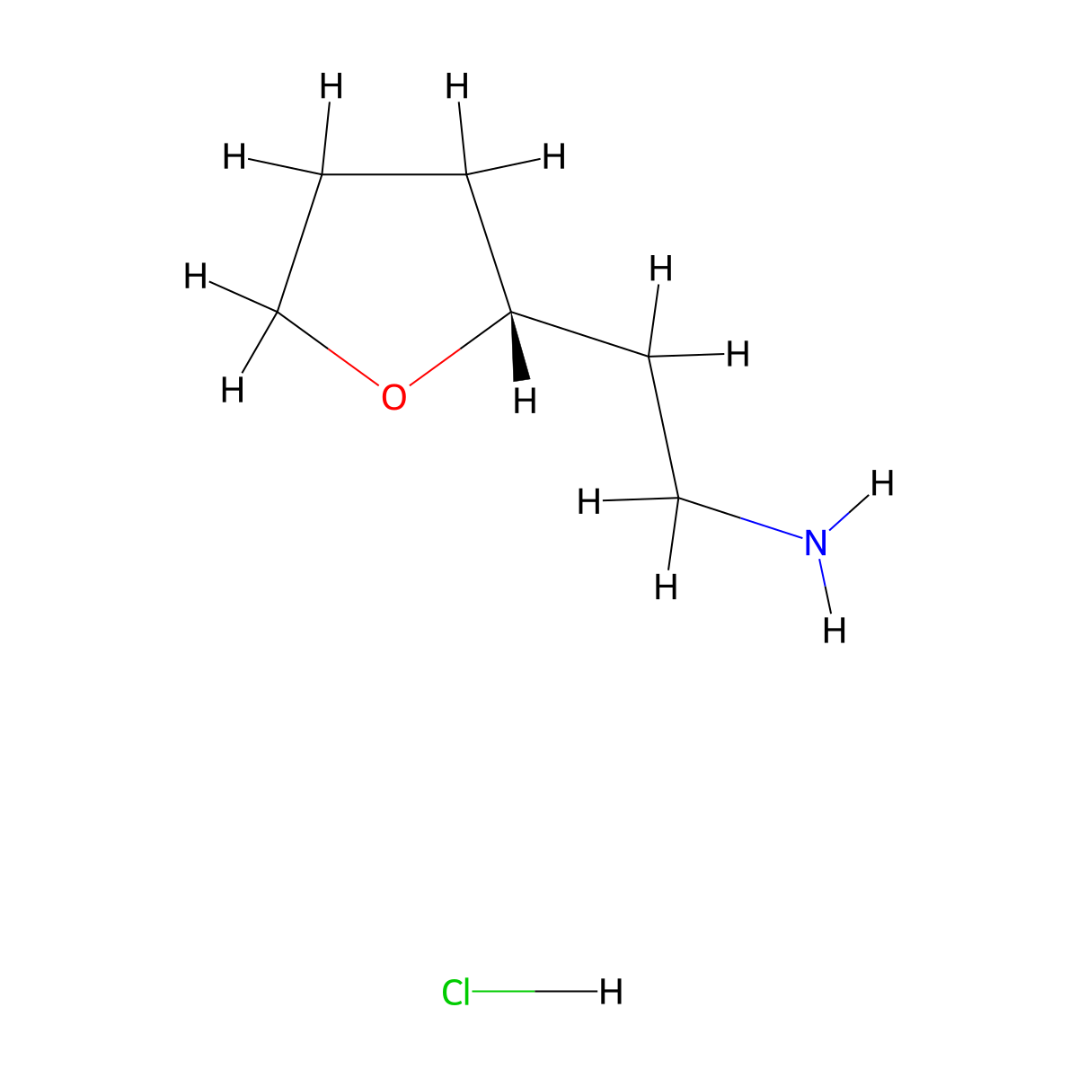 2-[(2R)-oxolan-2-yl]ethan-1-amine hydrochloride molecular structure, CAS 2095396-40-8
