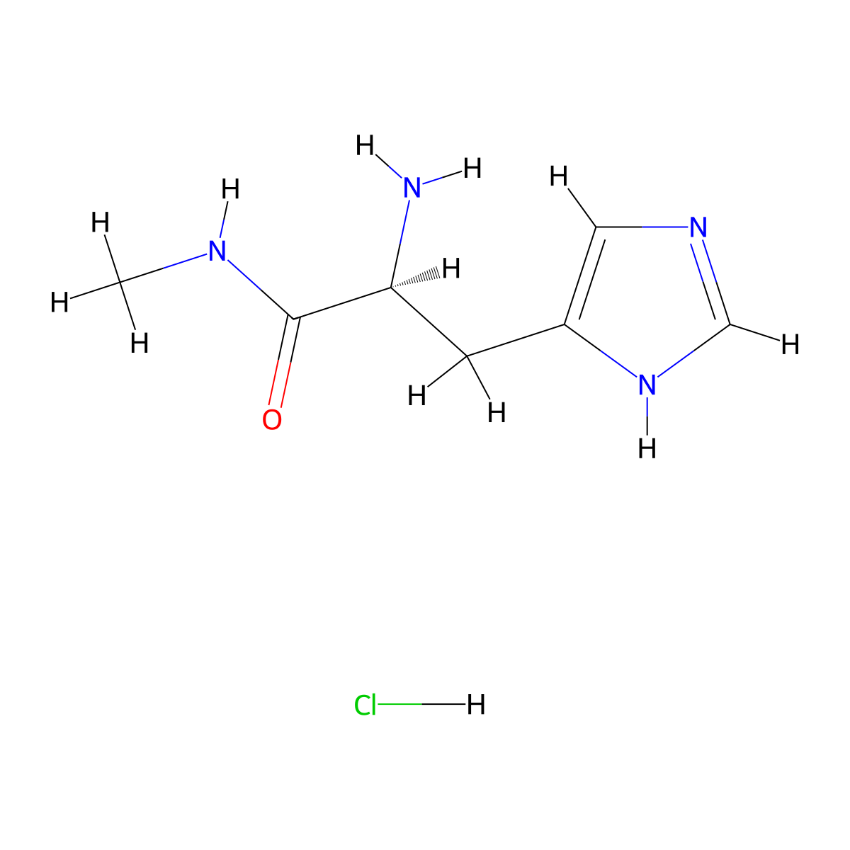 L-Histidine N-methylamide hydrochloride molecular structure, CAS 2095396-49-7