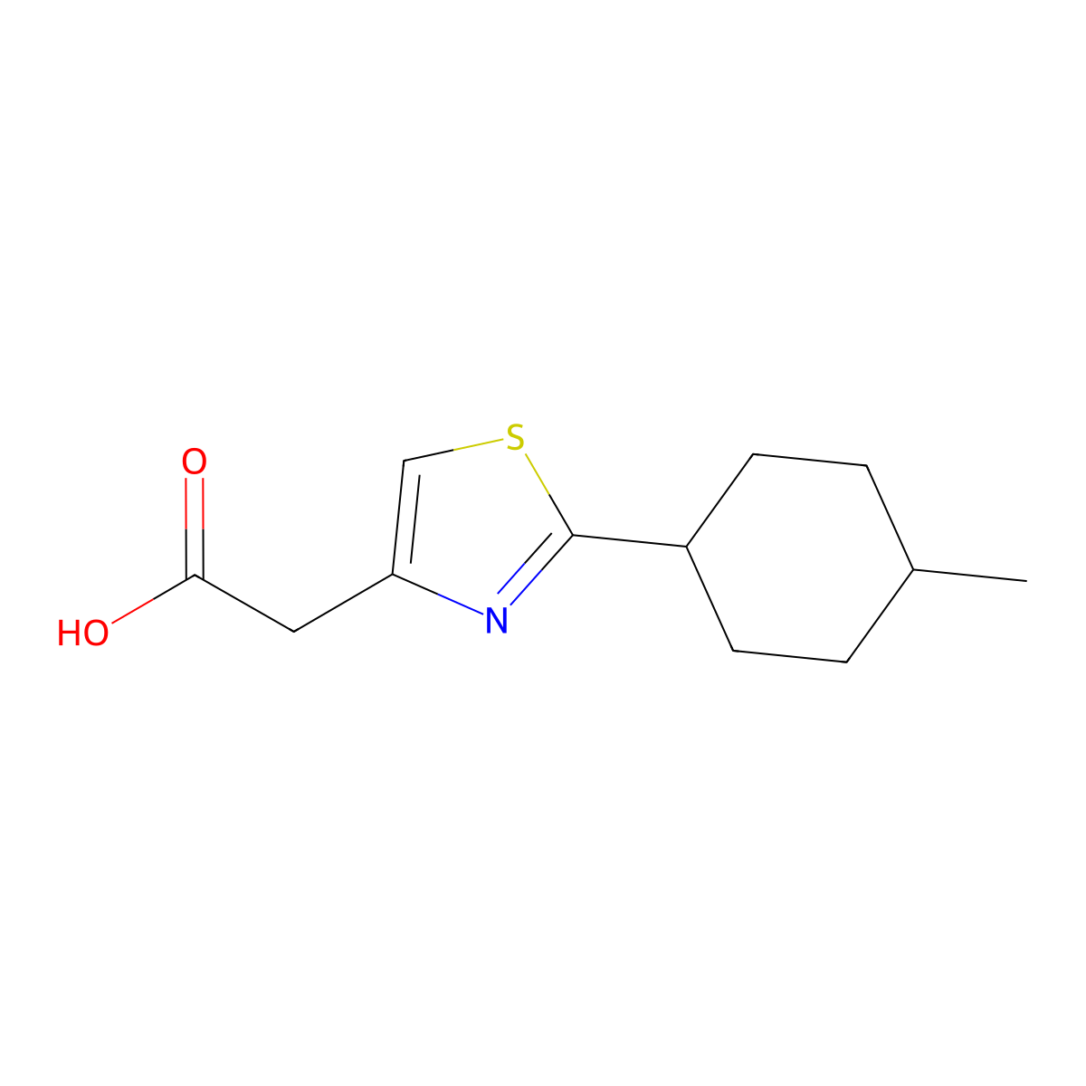 2-{2-[(1r,4r)-4-Methylcyclohexyl]-1,3-thiazol-4-yl}acetic acid molecular structure, CAS 2095396-58-8