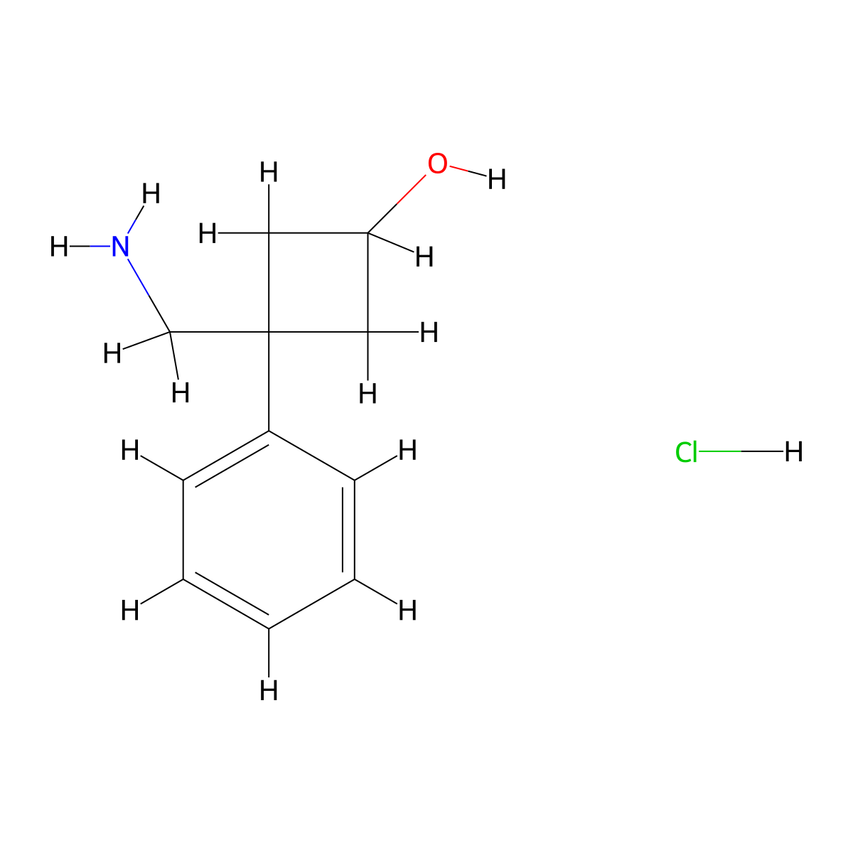 3-(Aminomethyl)-3-phenylcyclobutan-1-ol hydrochloride molecular structure, CAS 2095396-60-2