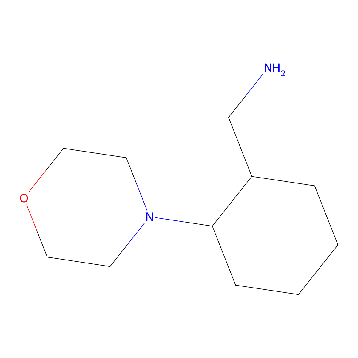 rac-[(1R,2R)-2-(morpholin-4-yl)cyclohexyl]methanamine molecular structure, CAS 2095396-61-3