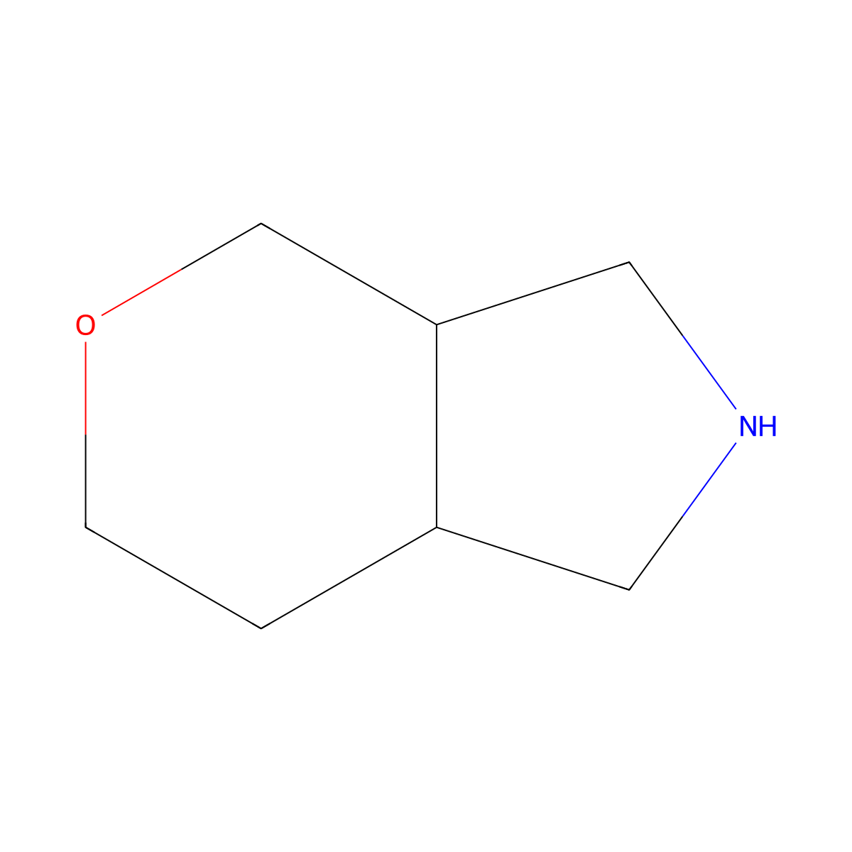 rac-(3aR,7aS)-octahydropyrano[3,4-c]pyrrole molecular structure, CAS 2095396-63-5