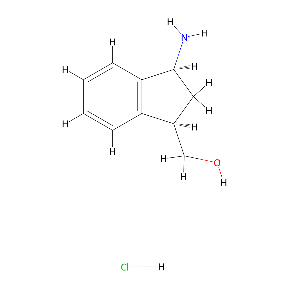rac-[(1R,3S)-3-amino-2,3-dihydro-1H-inden-1-yl]methanol hydrochloride molecular structure, CAS 2095396-79-3