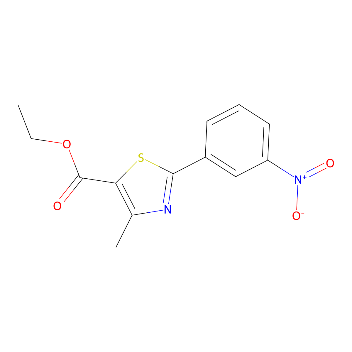 Ethyl 4-methyl-2-(3-nitrophenyl)thiazole-5-carboxylate molecular structure, CAS 209540-06-7