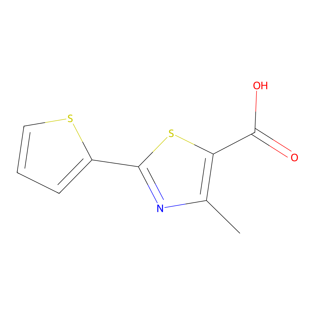 4-Methyl-2-(2-thienyl)-1,3-thiazole-5-carboxylic acid molecular structure, CAS 209540-08-9