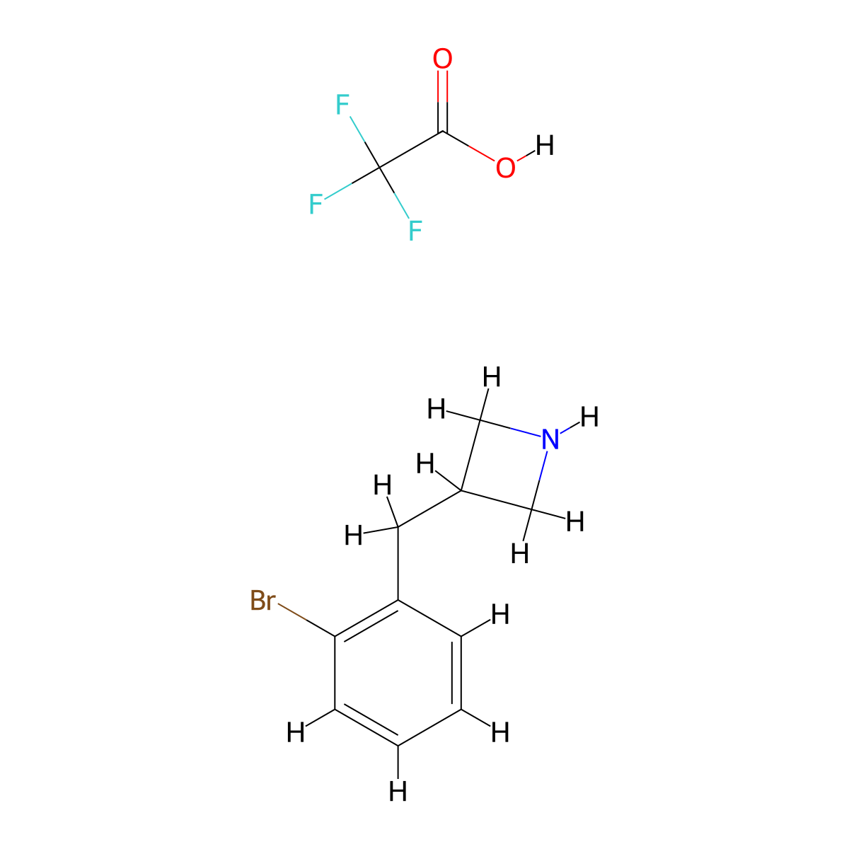 3-[(2-Bromophenyl)methyl]azetidine; trifluoroacetic acid molecular structure, CAS 2095408-96-9