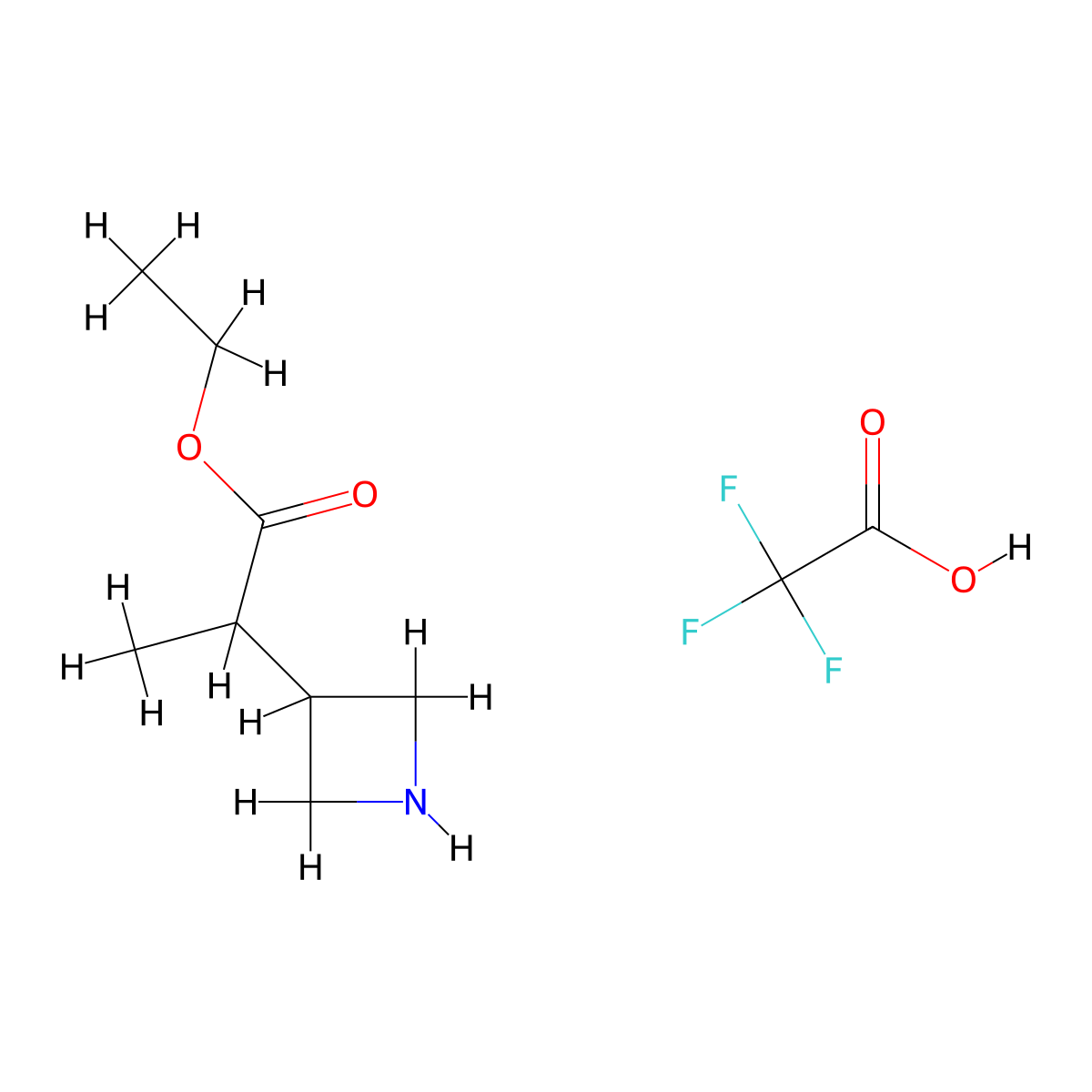 Ethyl 2-(azetidin-3-yl)propanoate; trifluoroacetic acid molecular structure, CAS 2095409-05-3