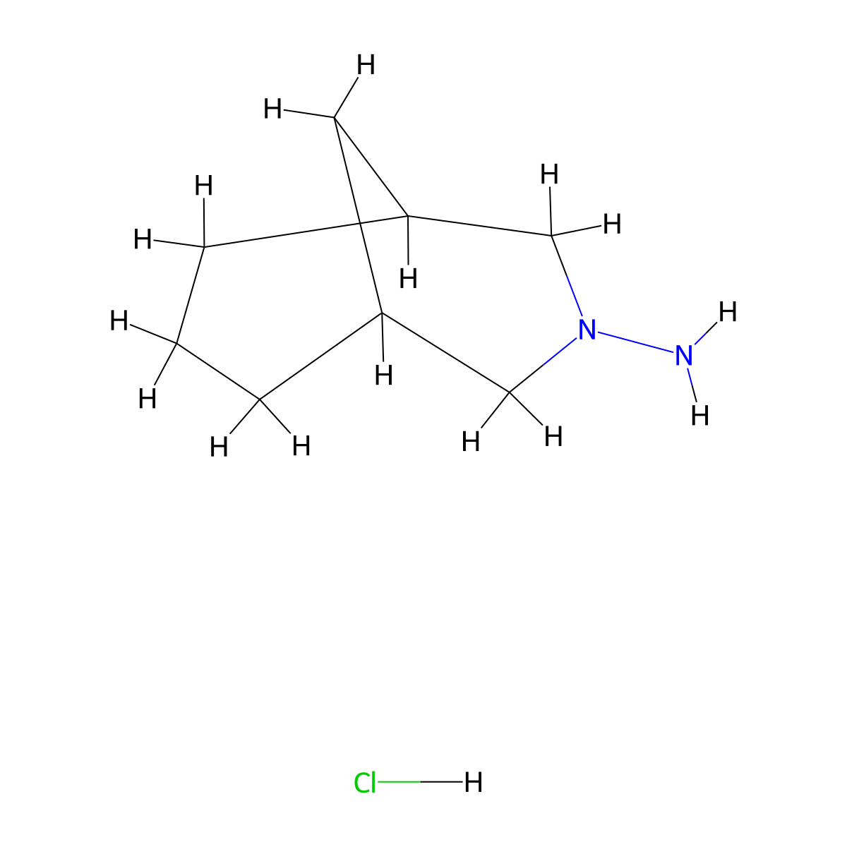 3-Azabicyclo[3.3.1]nonan-3-amine hydrochloride molecular structure, CAS 2095409-06-4