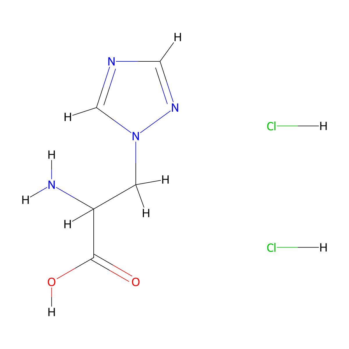 2-amino-3-(1H-1,2,4-triazol-1-yl)propanoic acid dihydrochloride molecular structure, CAS 2095409-16-6