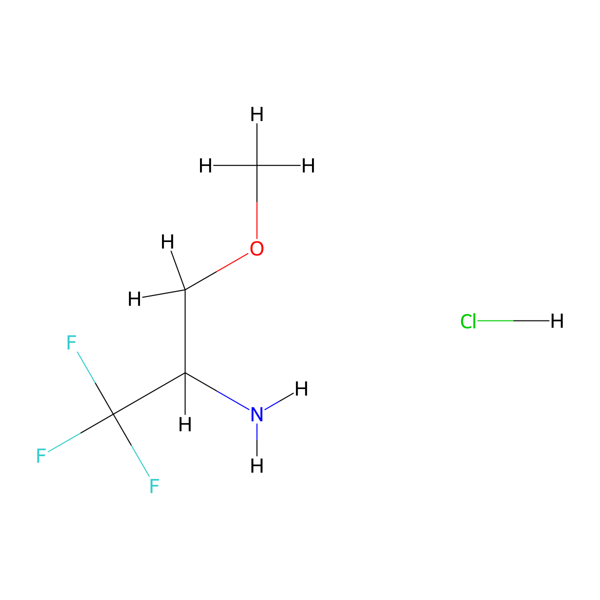 1,1,1-Trifluoro-3-methoxypropan-2-amine hydrochloride molecular structure, CAS 2095409-18-8
