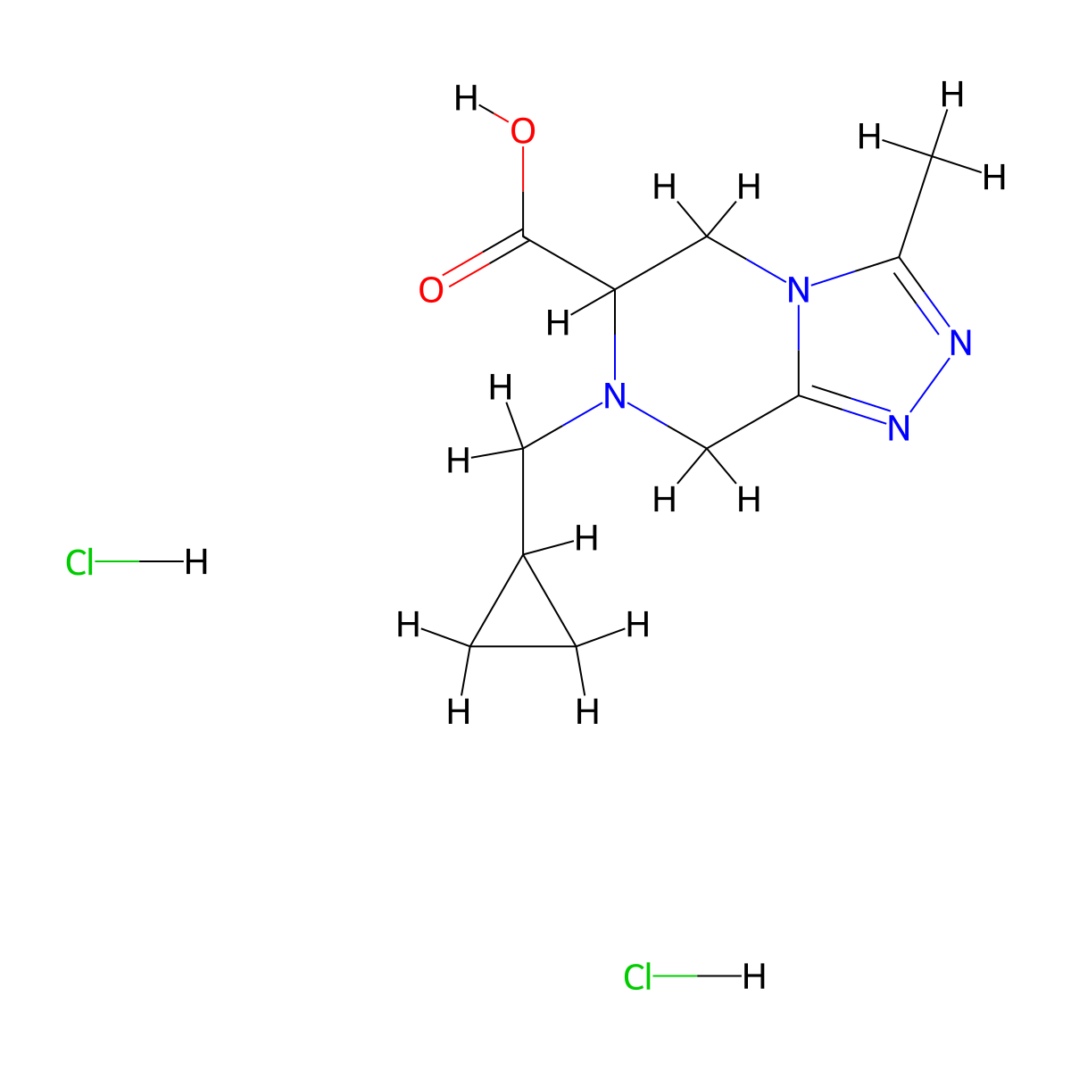 7-(cyclopropylmethyl)-3-methyl-5H,6H,7H,8H-[1,2,4]triazolo[4,3-a]pyrazine-6-carboxylic acid dihydrochloride molecular structure, CAS 2095409-22-4