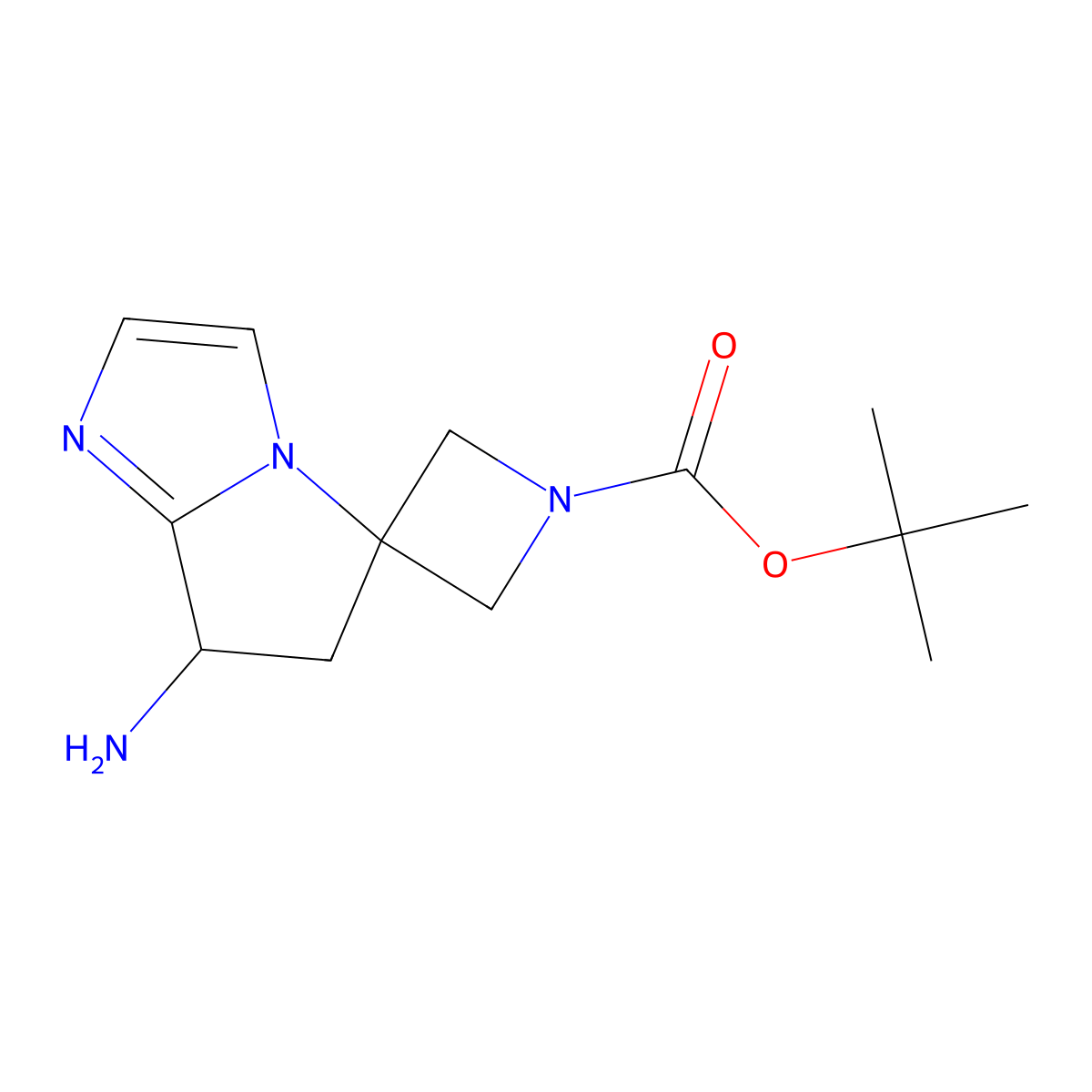 tert-Butyl 7'-amino-6',7'-dihydrospiro[azetidine-3,5'-pyrrolo[1,2-a]imidazole]-1-carboxylate molecular structure, CAS 2095409-25-7