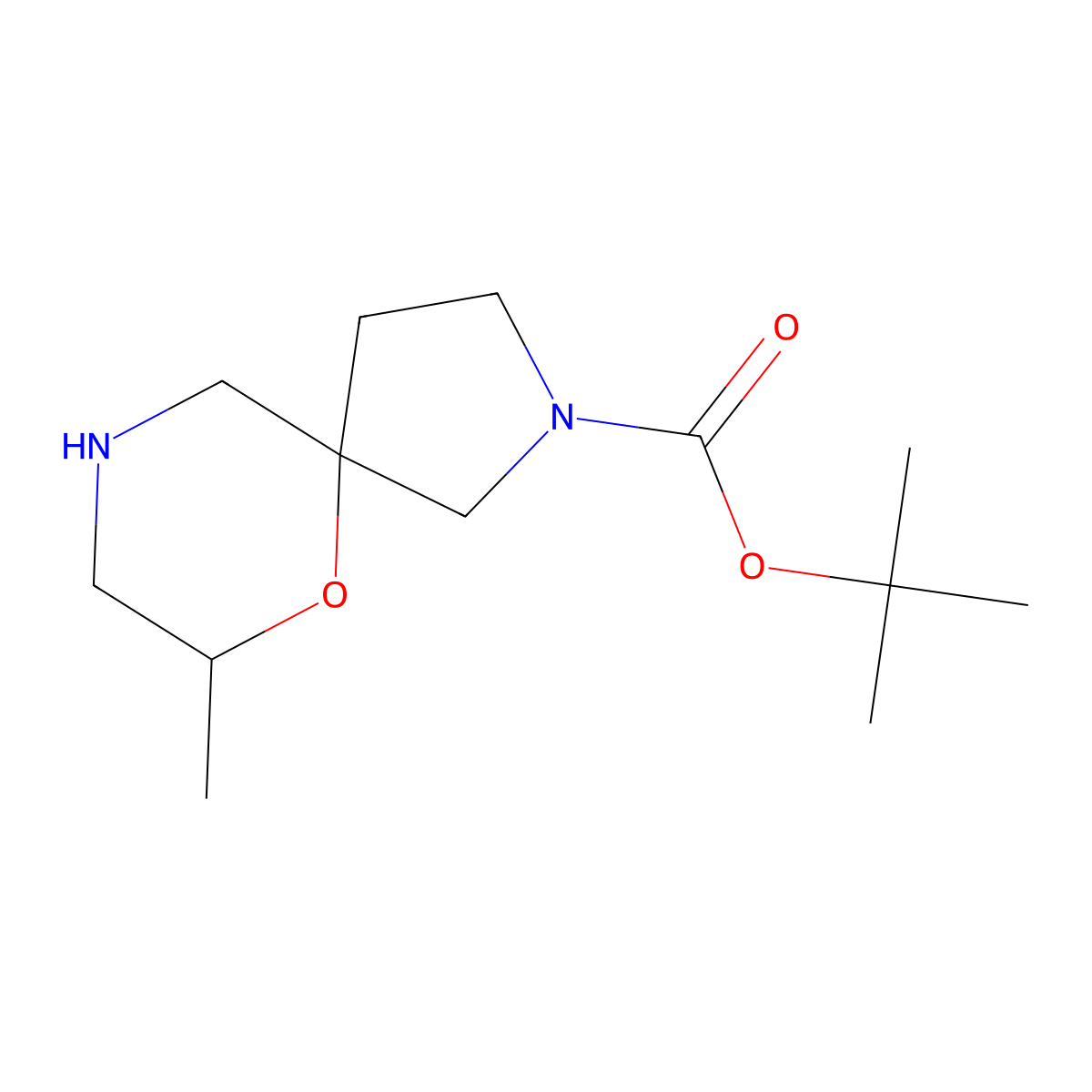 tert-Butyl 7-methyl-6-oxa-2,9-diazaspiro[4.5]decane-2-carboxylate molecular structure, CAS 2095409-37-1