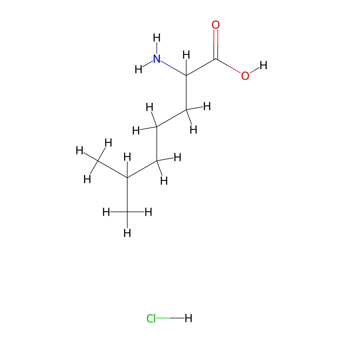 2-Amino-6-methylheptanoic acid hydrochloride molecular structure, CAS 2095409-38-2