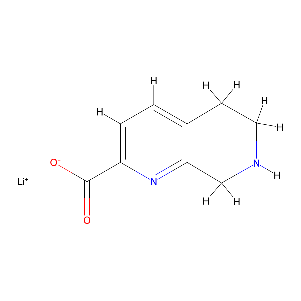Lithium(1+) ion 5,6,7,8-tetrahydro-1,7-naphthyridine-2-carboxylate molecular structure, CAS 2095409-46-2