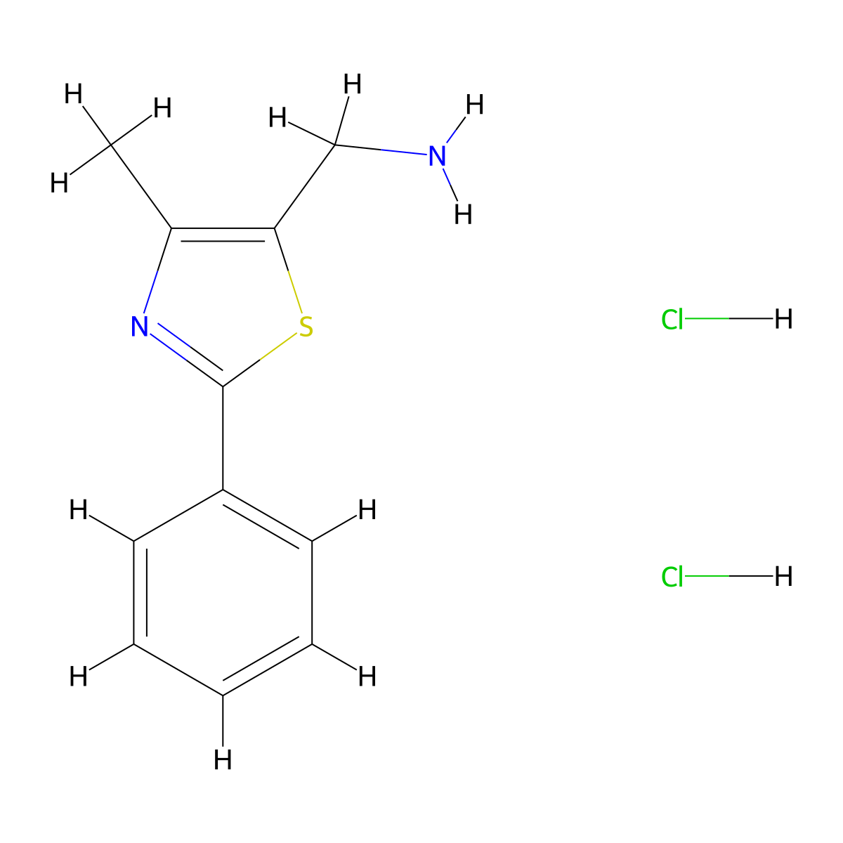 (4-Methyl-2-phenyl-1,3-thiazol-5-yl)methanamine dihydrochloride molecular structure, CAS 2095409-47-3
