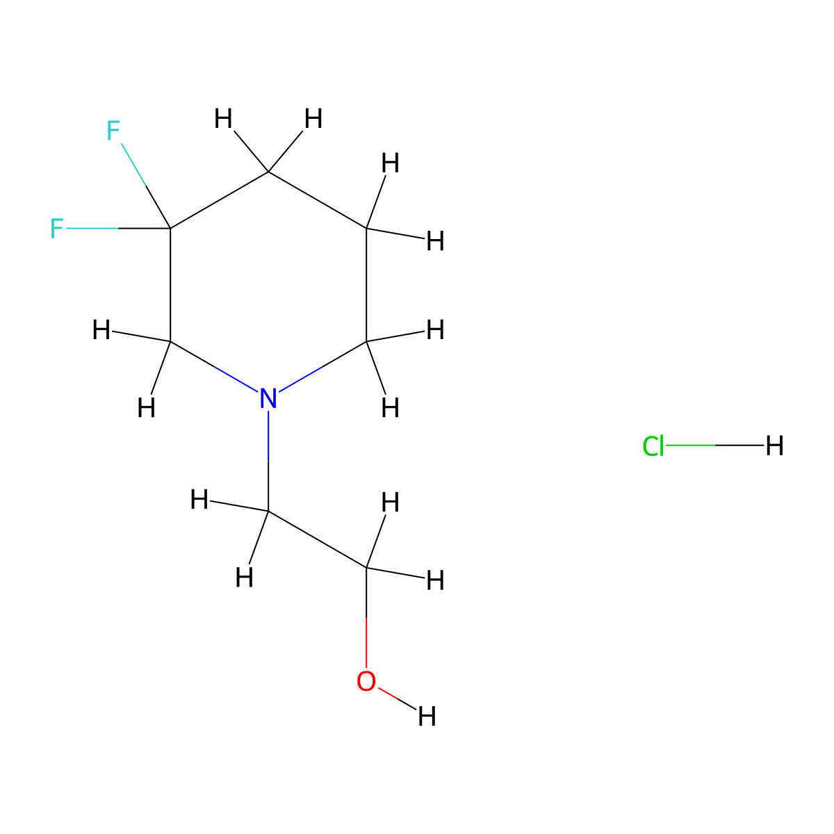 2-(3,3-Difluoropiperidin-1-yl)ethan-1-ol hydrochloride molecular structure, CAS 2095409-57-5