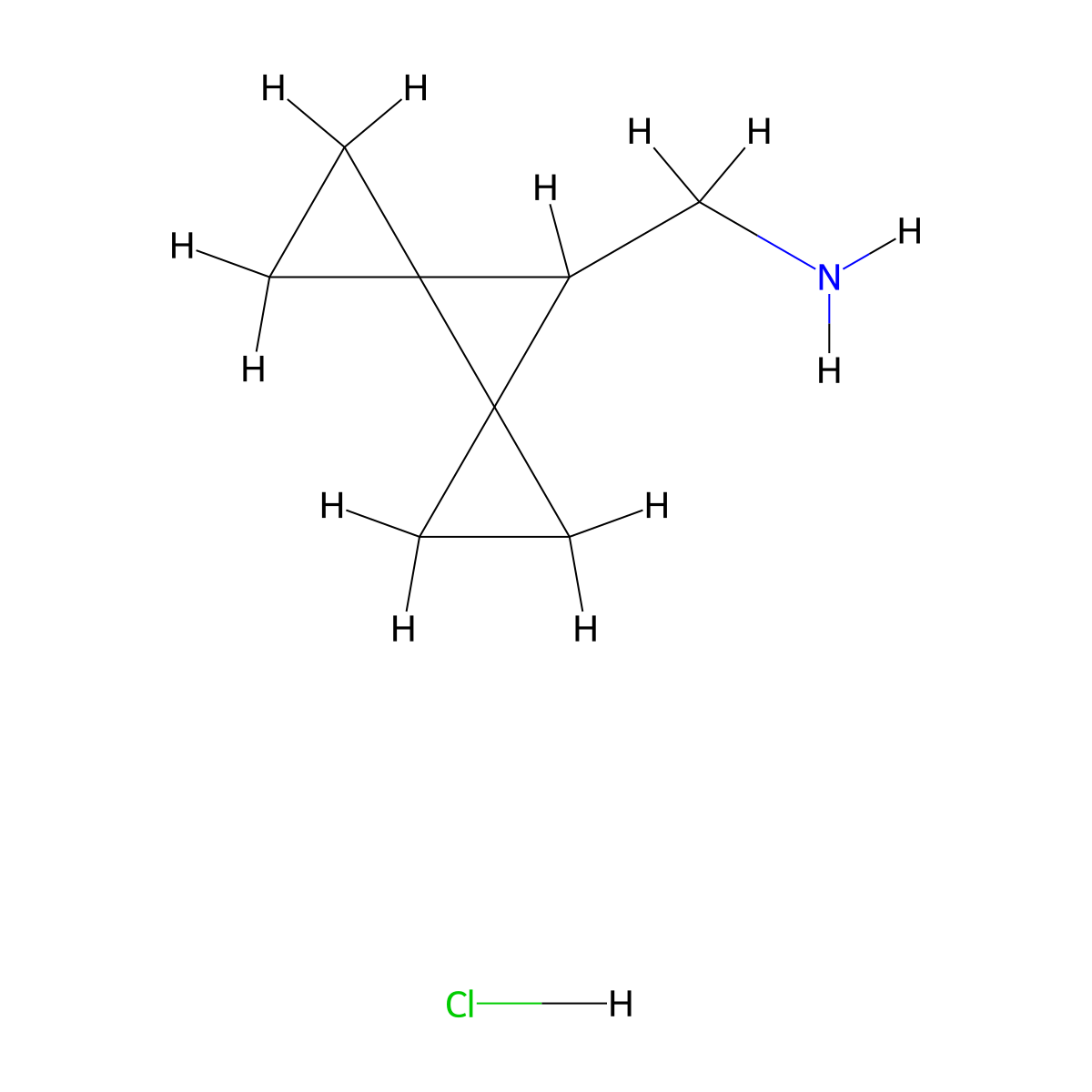 1-(Dispiro(2.0.2^(4).1^(3))heptan-7-yl)methanamine hydrochloride molecular structure, CAS 2095409-61-1