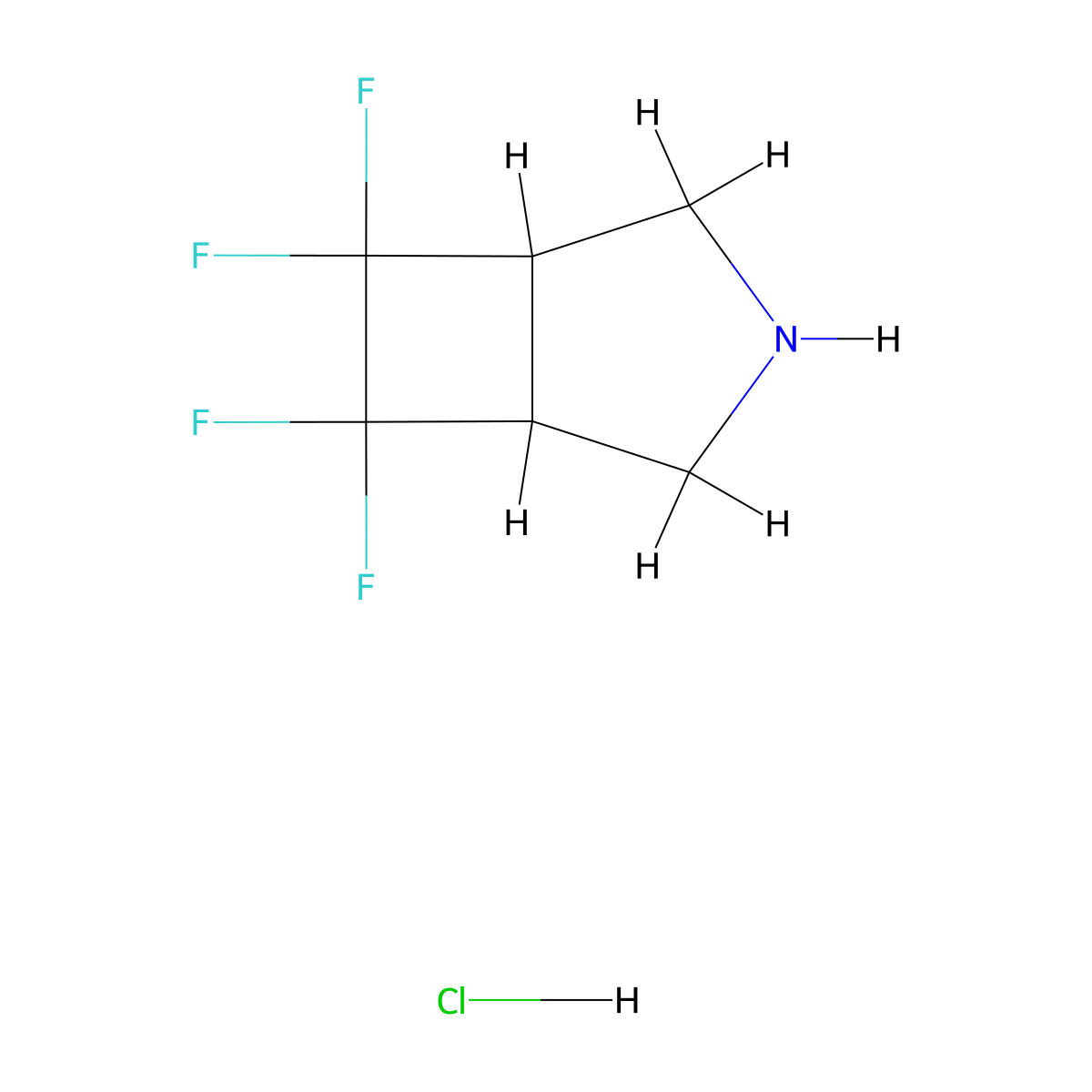 6,6,7,7-Tetrafluoro-3-azabicyclo[3.2.0]heptane hydrochloride molecular structure, CAS 2095409-64-4