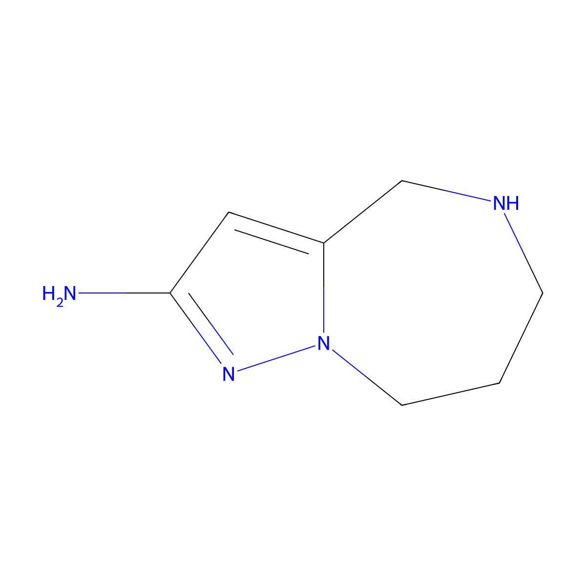 4H,5H,6H,7H,8H-pyrazolo[1,5-a][1,4]diazepin-2-amine molecular structure, CAS 2095409-92-8