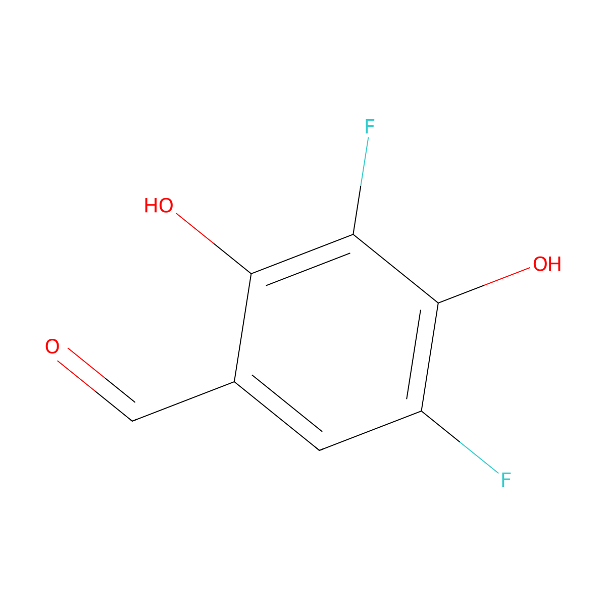 3,5-Difluoro-2,4-dihydroxybenzaldehyde molecular structure, CAS 209541-27-5