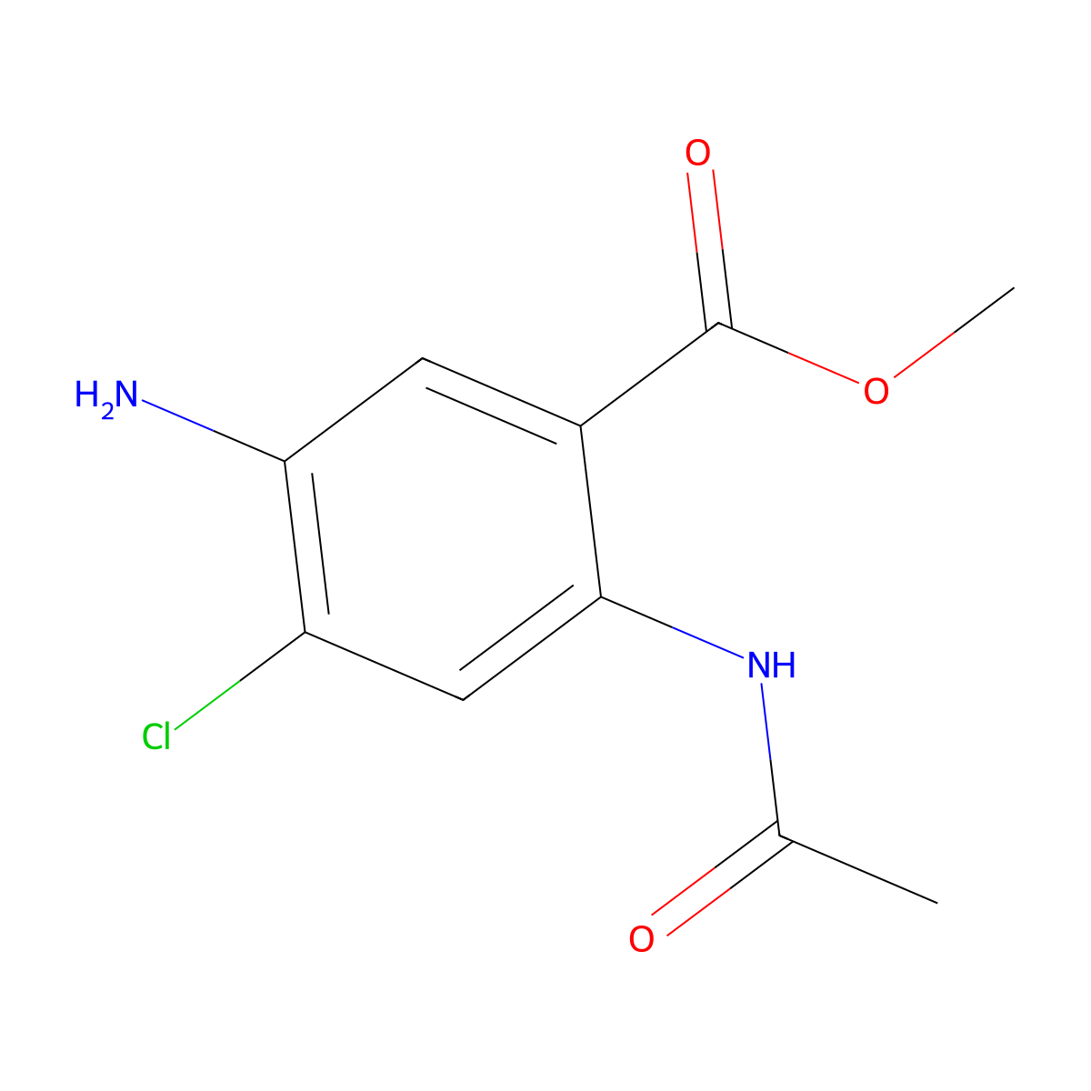 Methyl 5-amino-4-chloro-2-acetamidobenzoate molecular structure, CAS 2095410-02-7