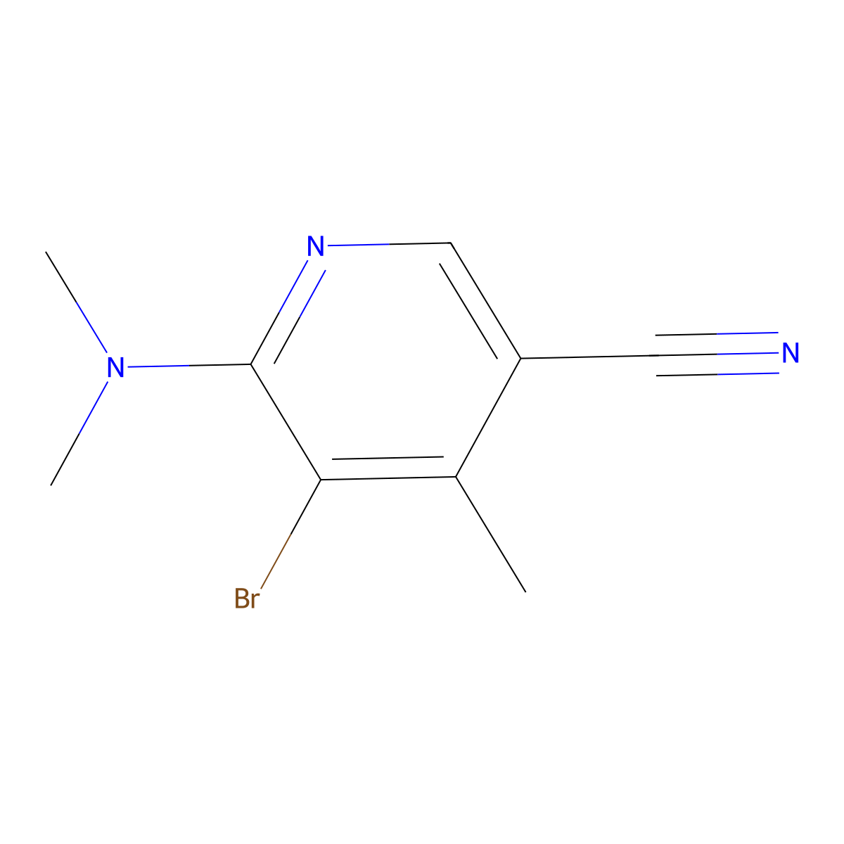 5-Bromo-6-(dimethylamino)-4-methylpyridine-3-carbonitrile molecular structure, CAS 2095410-05-0