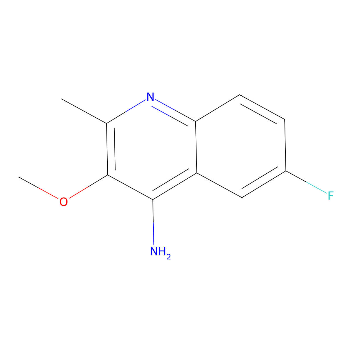 6-Fluoro-3-methoxy-2-methylquinolin-4-amine molecular structure, CAS 2095410-09-4