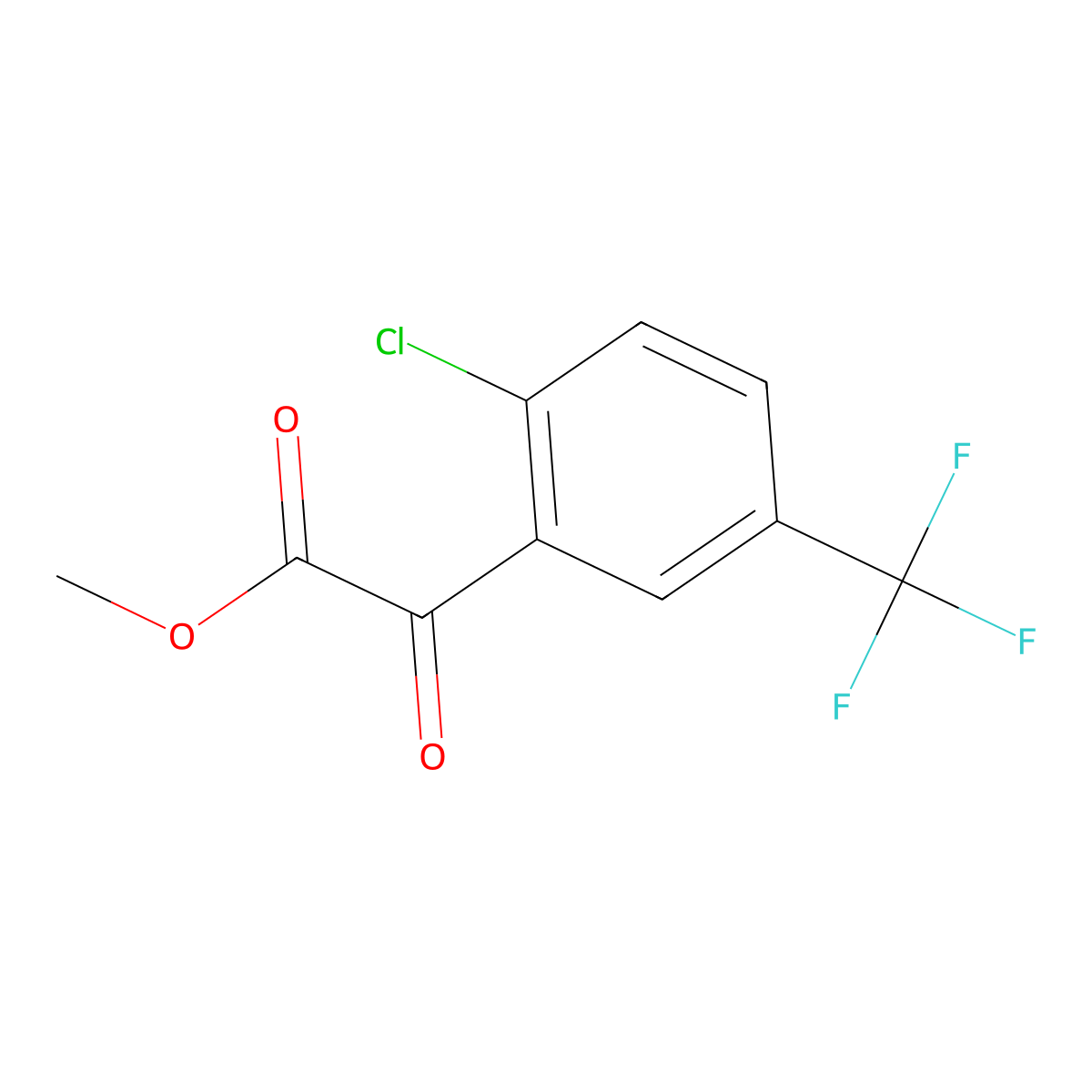 Methyl 2-(2-chloro-5-(trifluoromethyl)phenyl)-2-oxoacetate molecular structure, CAS 2095410-12-9