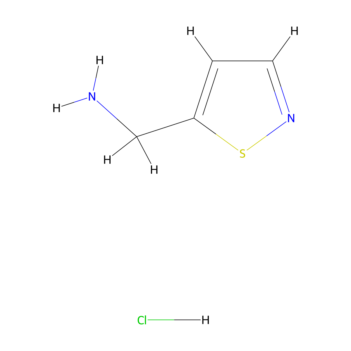 (1,2-Thiazol-5-yl)methanamine hydrochloride molecular structure, CAS 2095410-14-1