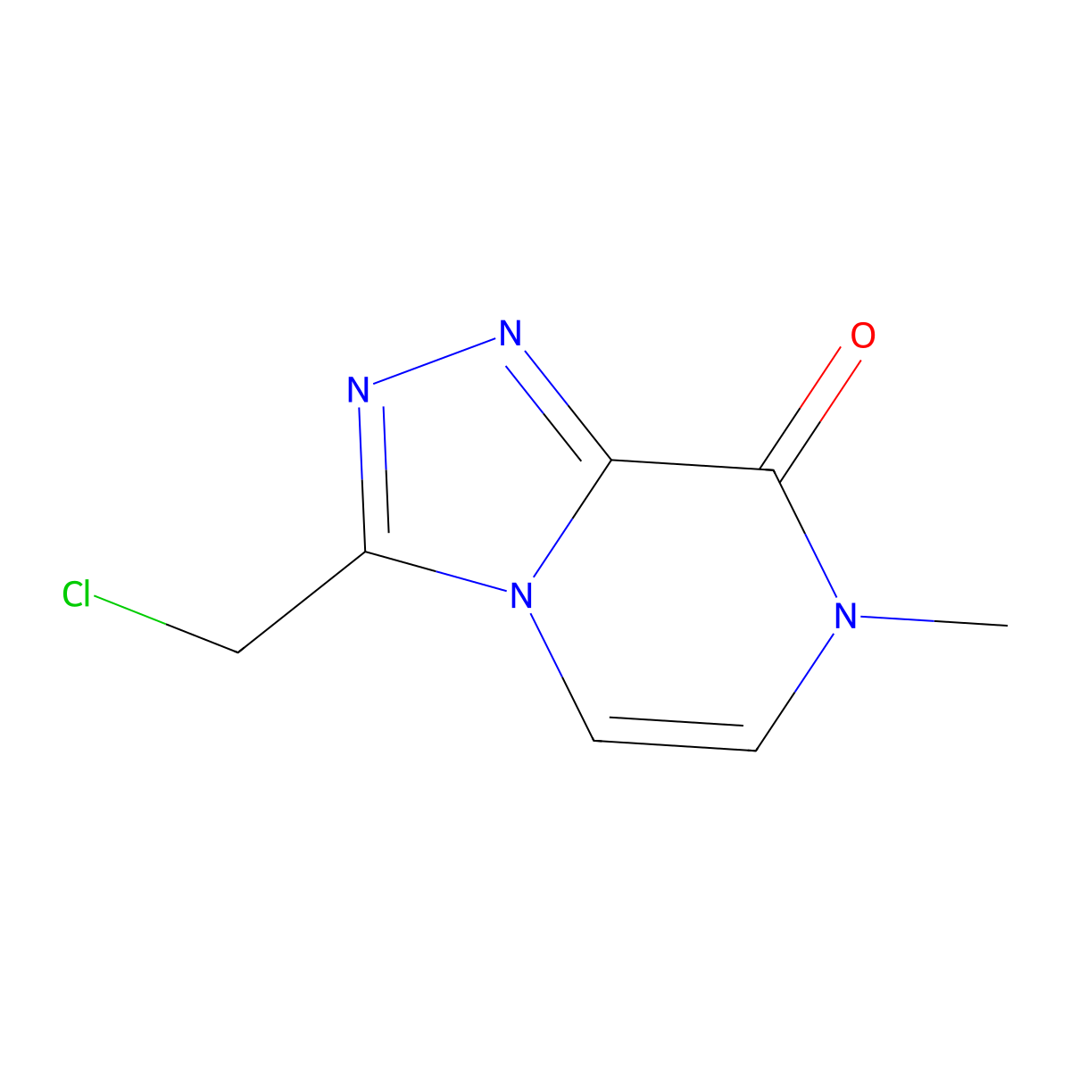 3-(chloromethyl)-7-methyl-7H,8H-[1,2,4]triazolo[4,3-a]pyrazin-8-one molecular structure, CAS 2095410-15-2