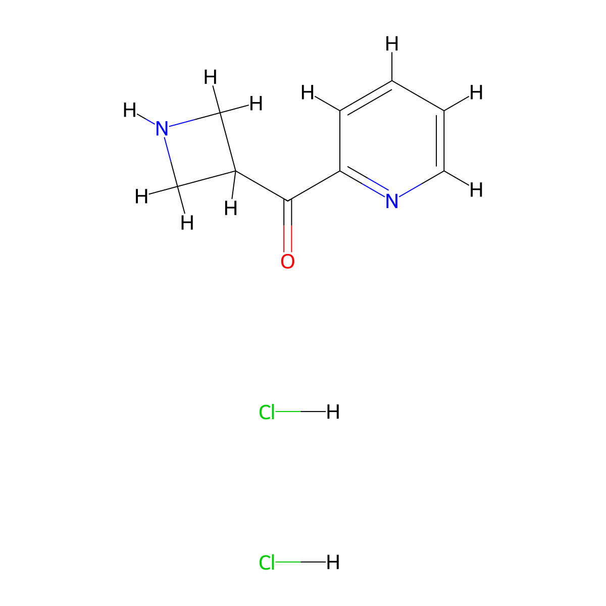 Azetidin-3-yl(pyridin-2-yl)methanone dihydrochloride molecular structure, CAS 2095410-16-3