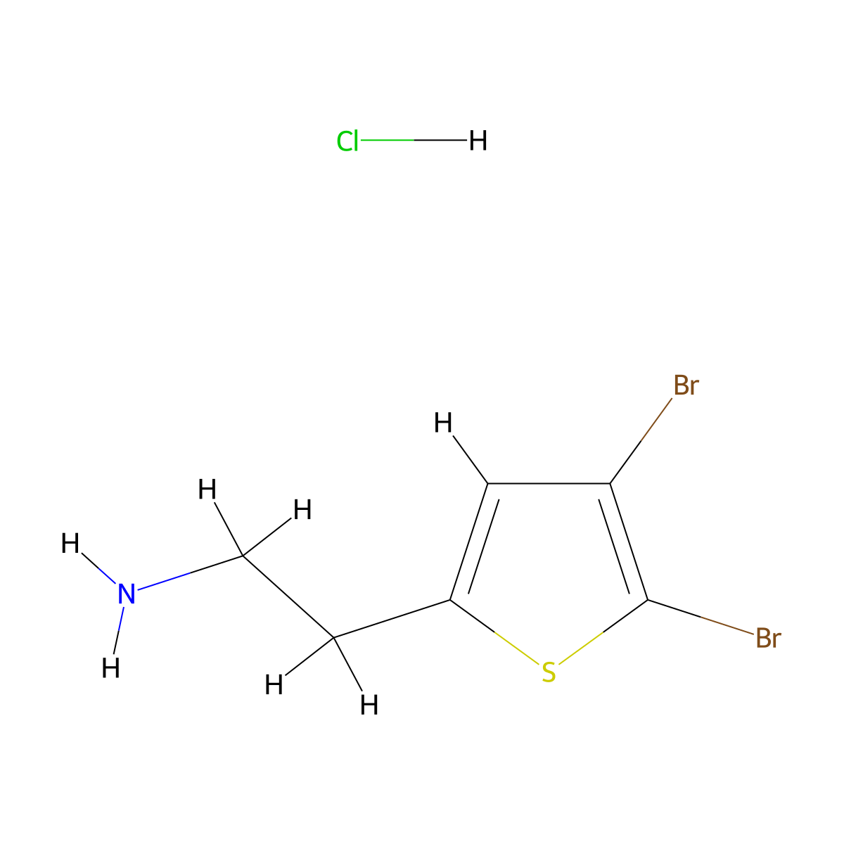 2-(4,5-Dibromothiophen-2-yl)ethan-1-amine hydrochloride molecular structure, CAS 2095410-21-0