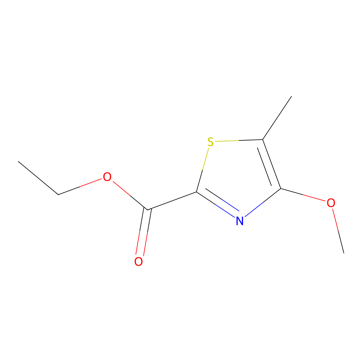 Ethyl 4-methoxy-5-methyl-1,3-thiazole-2-carboxylate molecular structure, CAS 2095410-22-1