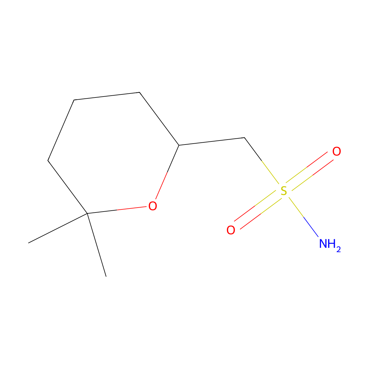 (6,6-Dimethyloxan-2-yl)methanesulfonamide molecular structure, CAS 2095410-29-8