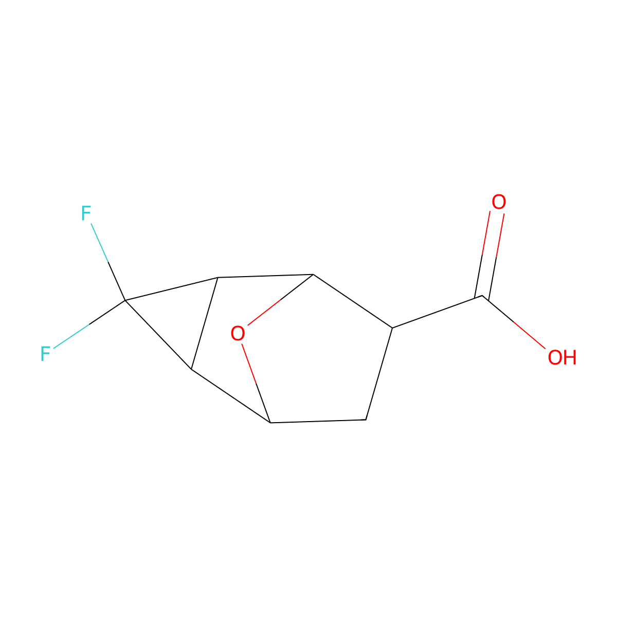 3,3-Difluoro-8-oxatricyclo[3.2.1.02,4]octane-6-carboxylic acid molecular structure, CAS 2095410-32-3