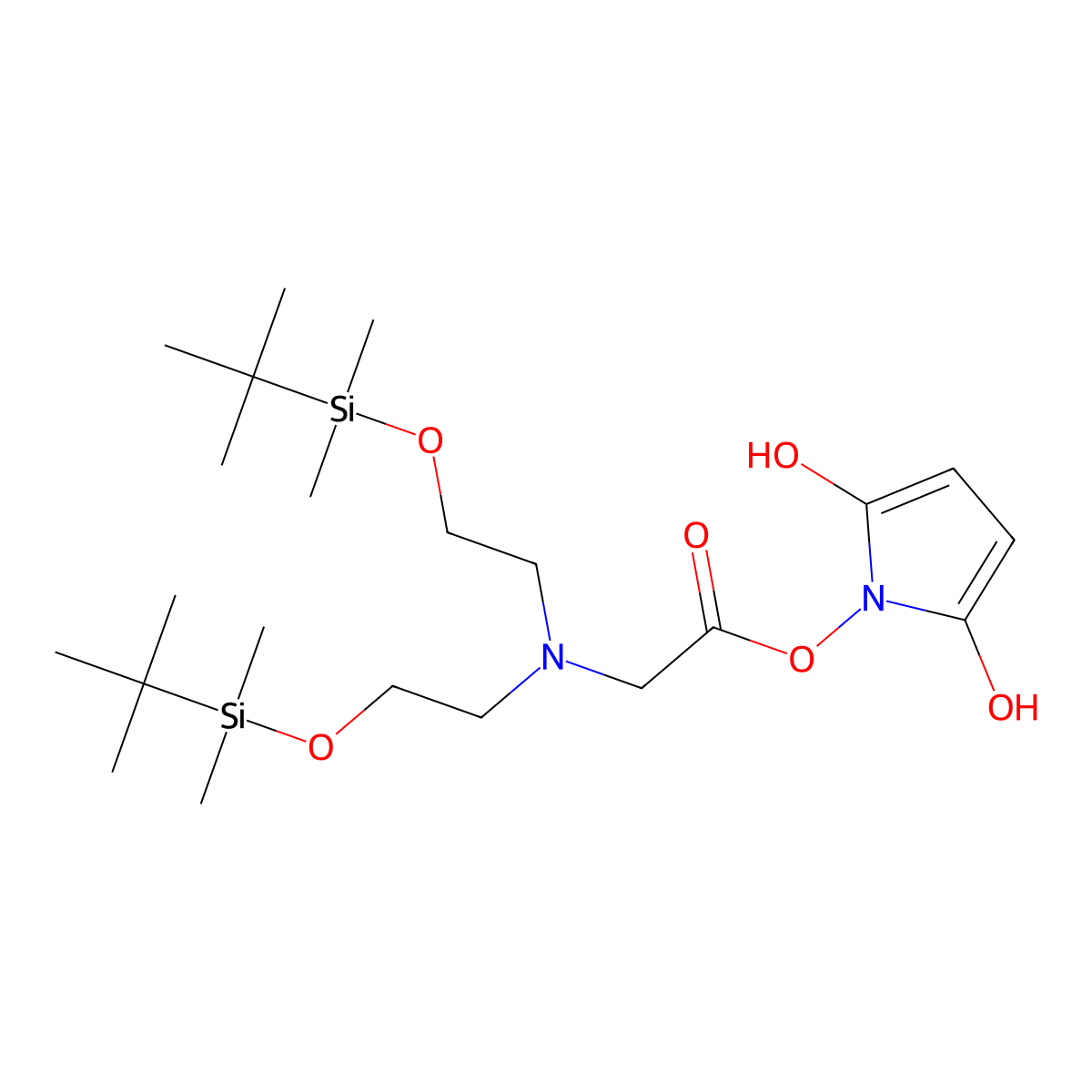 2,5-dihydroxy-1H-pyrrol-1-yl 2-(2,2,3,3,11,11,12,12-octamethyl-4,10-dioxa-7-aza-3,11-disilatridecan-7-yl)acetate molecular structure, CAS 2095410-34-5