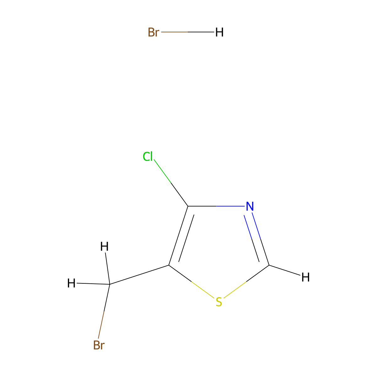 5-(Bromomethyl)-4-chloro-1,3-thiazole hydrobromide molecular structure, CAS 2095410-35-6