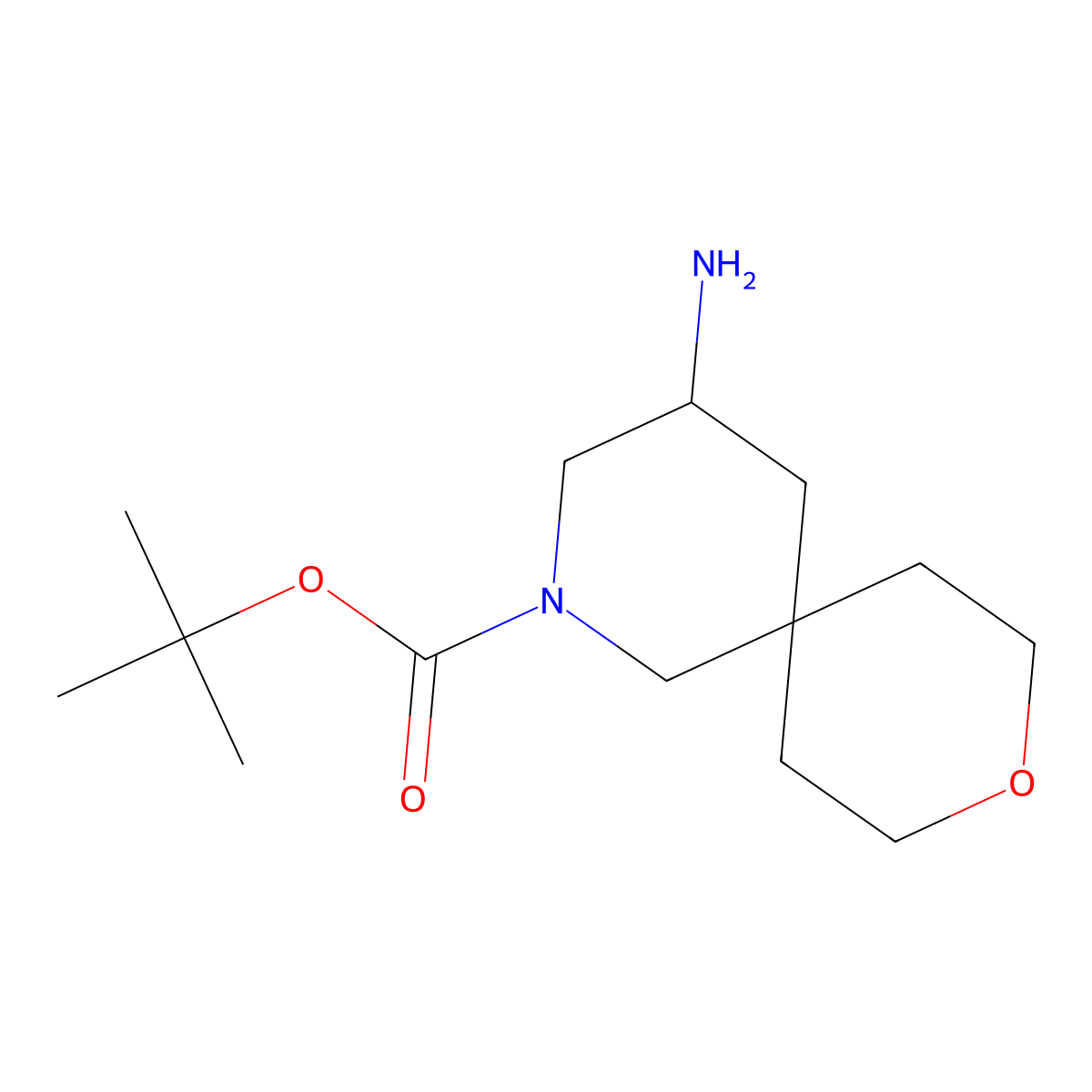 tert-Butyl 4-amino-9-oxa-2-azaspiro[5.5]undecane-2-carboxylate molecular structure, CAS 2095410-40-3