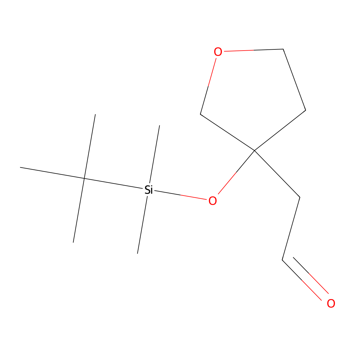 2-(3-((Tert-butyldimethylsilyl)oxy)oxolan-3-yl)acetaldehyde molecular structure, CAS 2095410-41-4