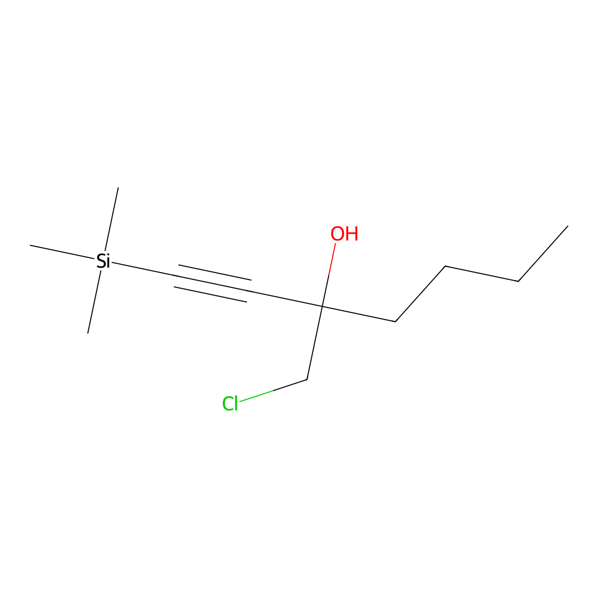 3-(Chloromethyl)-1-(trimethylsilyl)hept-1-yn-3-ol molecular structure, CAS 2095410-47-0