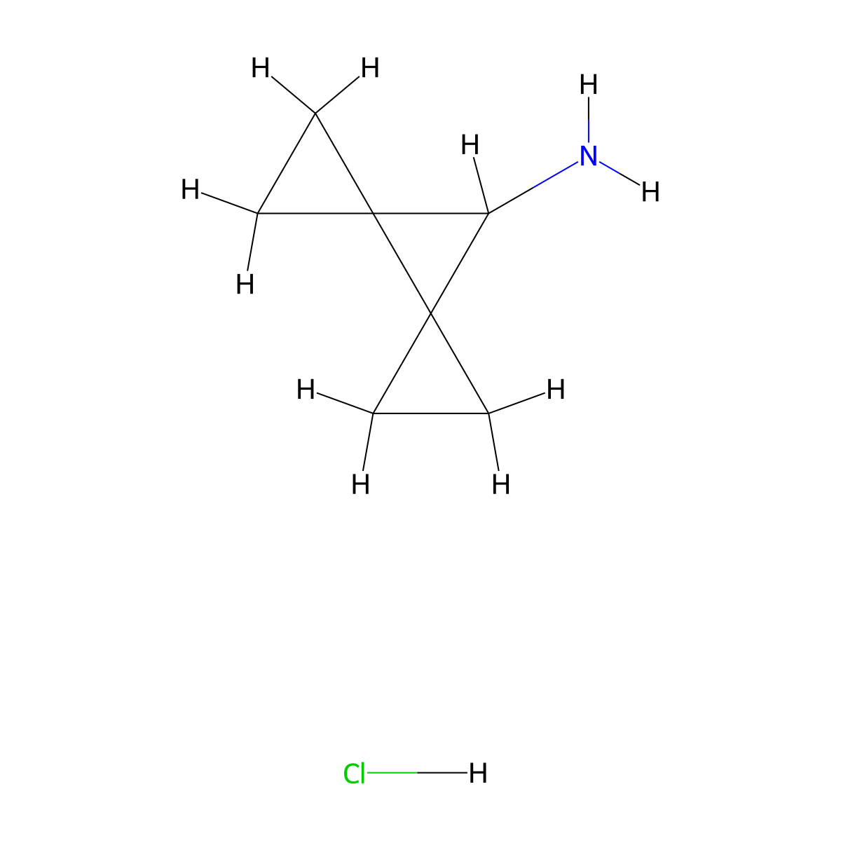 Dispiro(2.0.2^(4).1^(3))heptan-7-amine hydrochloride molecular structure, CAS 2095410-49-2