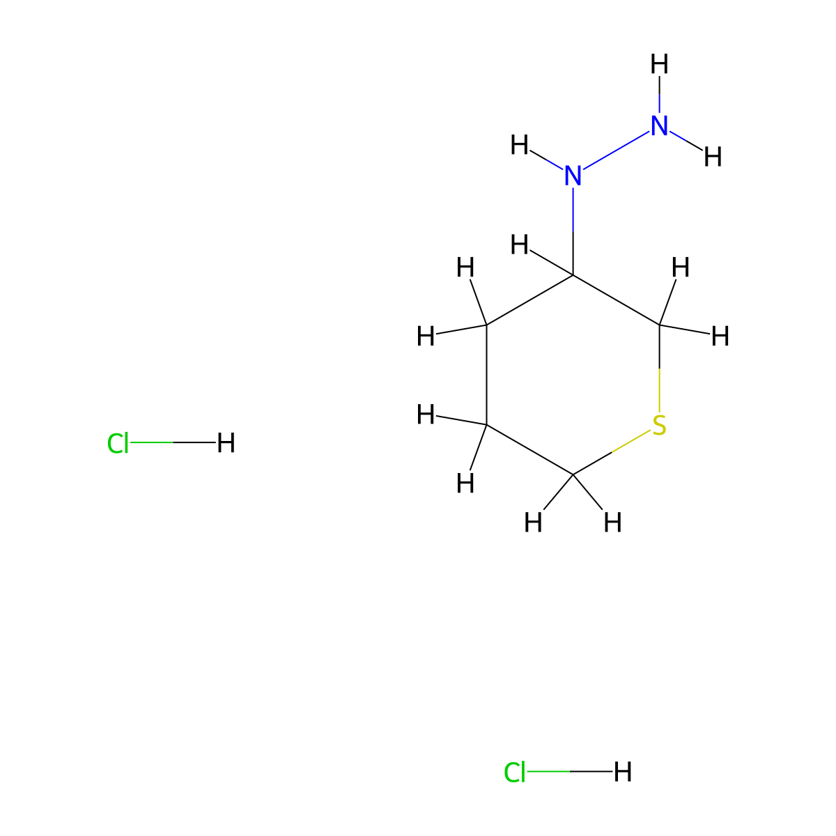 (Thian-3-yl)hydrazine dihydrochloride molecular structure, CAS 2095410-52-7