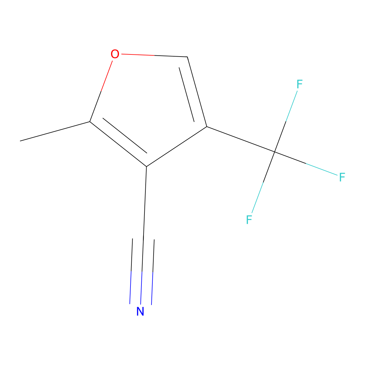 2-Methyl-4-(trifluoromethyl)furan-3-carbonitrile molecular structure, CAS 2095410-55-0
