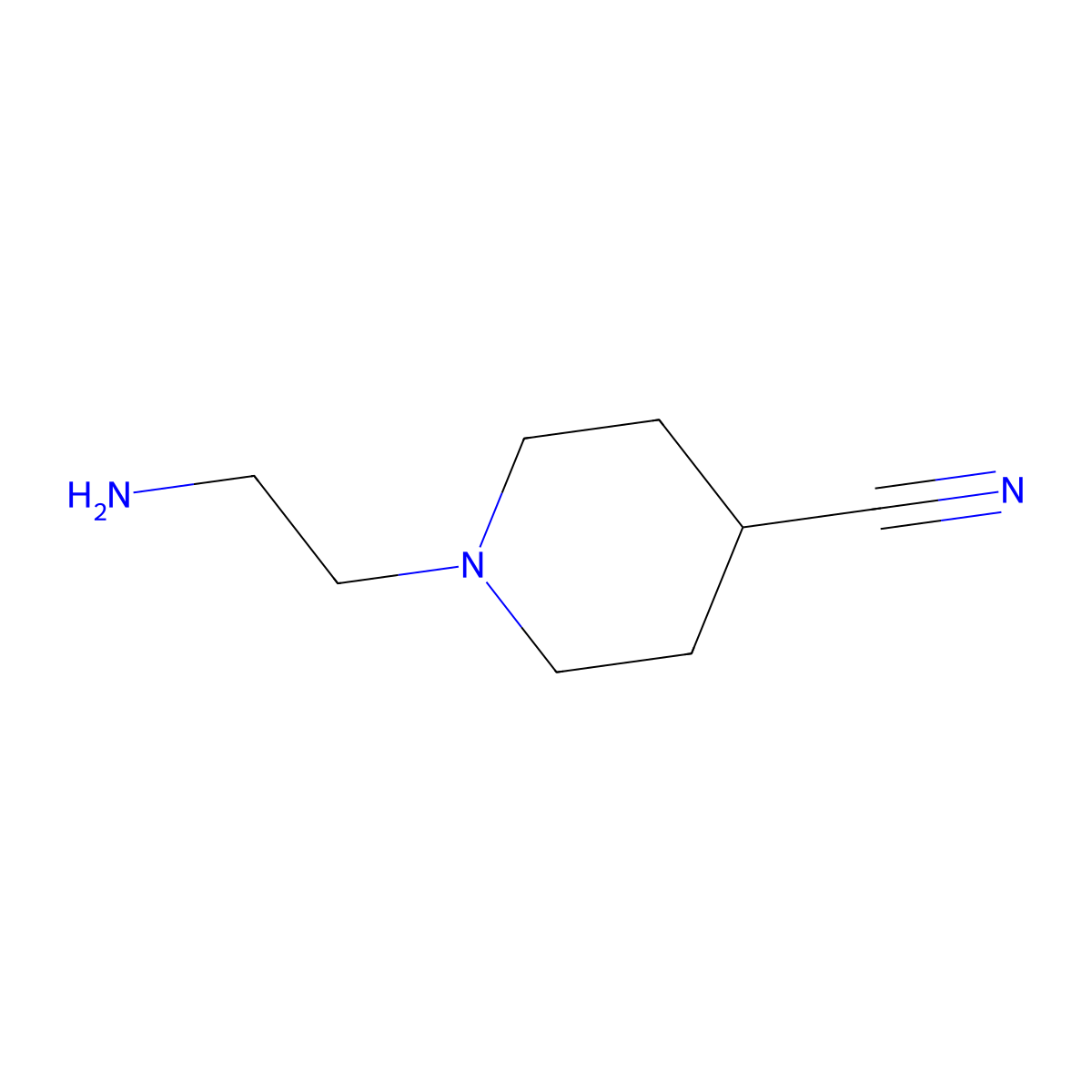 1-(2-Aminoethyl)piperidine-4-carbonitrile molecular structure, CAS 2095410-62-9