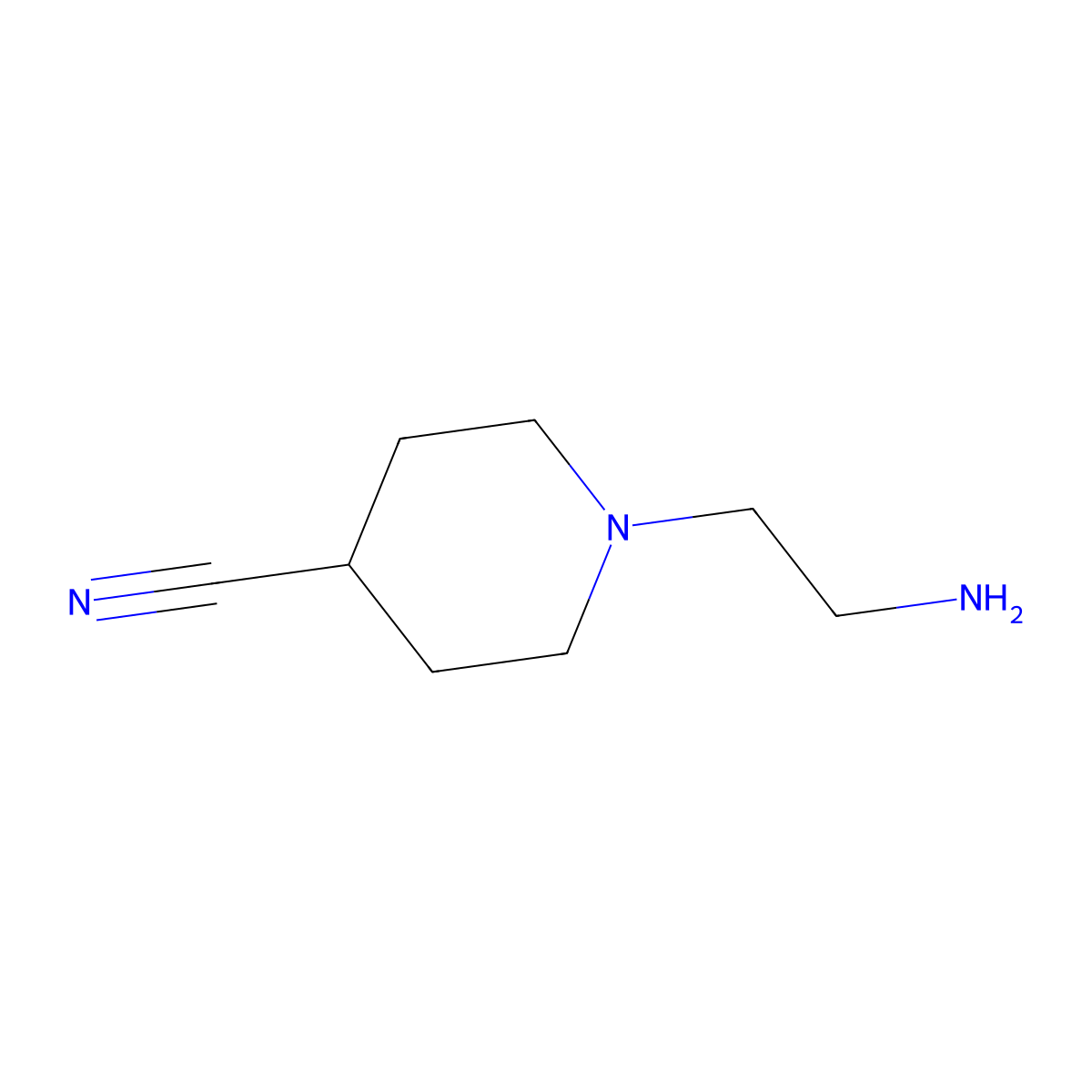 1-(2-Aminoethyl)piperidine-4-carbonitrile molecular structure, CAS 2095410-62-9