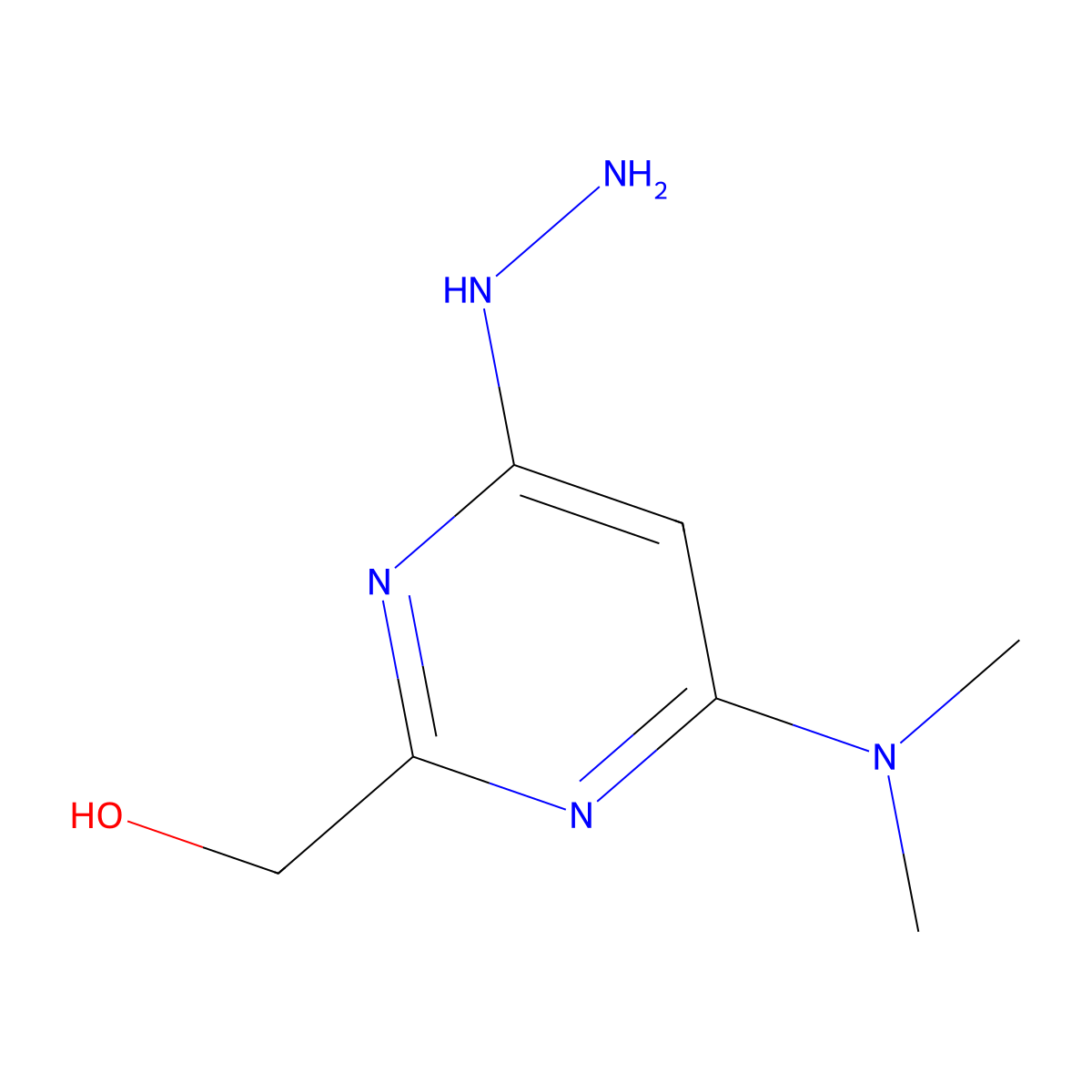 [4-(Dimethylamino)-6-hydrazinylpyrimidin-2-yl]methanol molecular structure, CAS 2095410-70-9