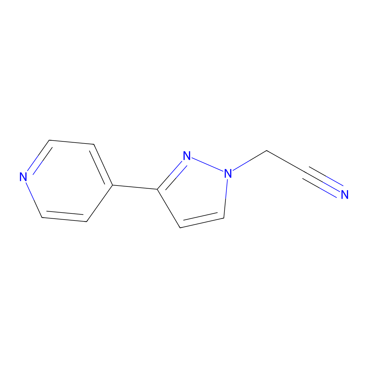 2-(3-(pyridin-4-yl)-1H-pyrazol-1-yl)acetonitrile molecular structure, CAS 2095410-75-4