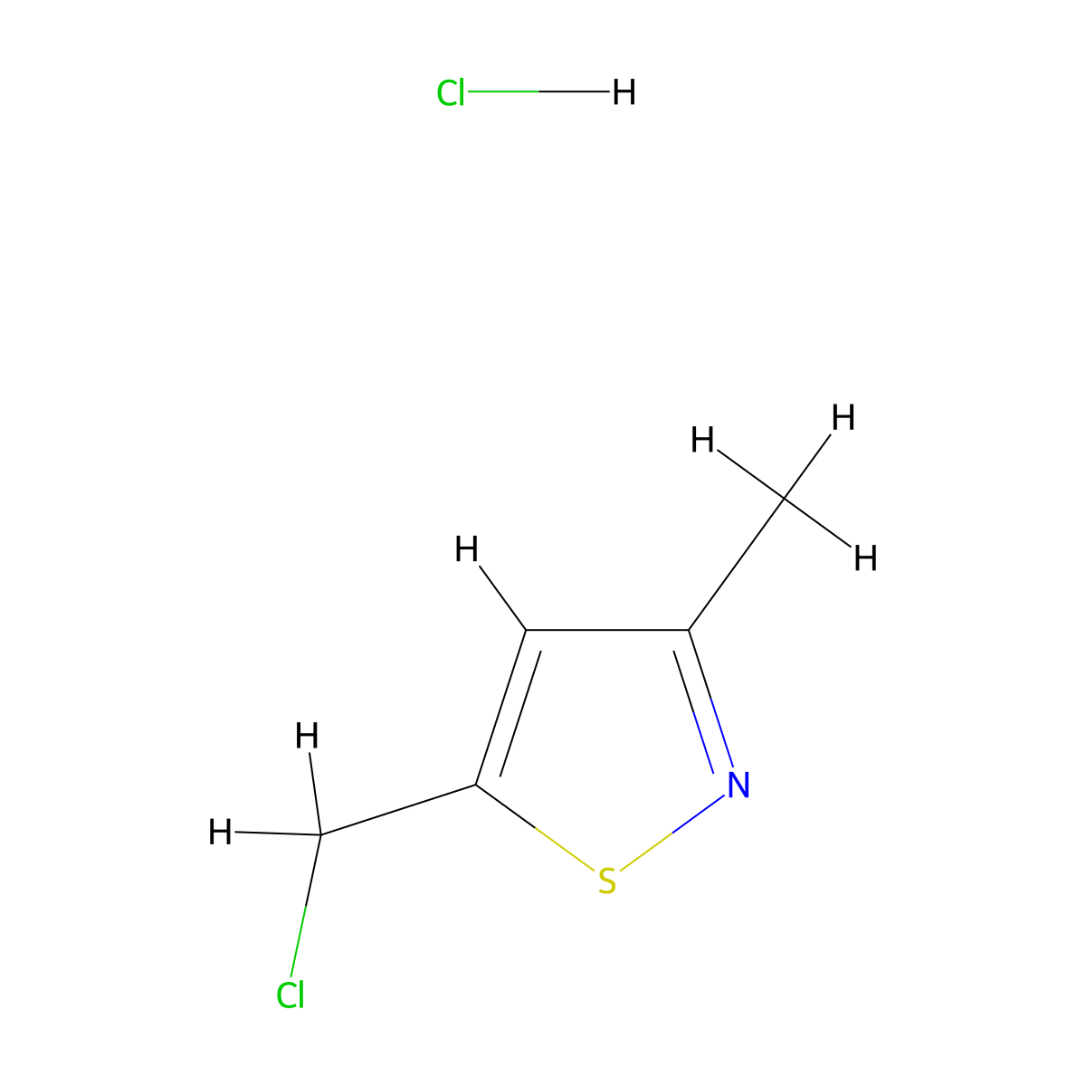 5-(Chloromethyl)-3-methyl-1,2-thiazole hydrochloride molecular structure, CAS 2095410-86-7